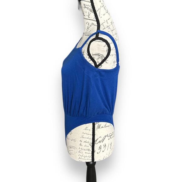 Intimately Free People Marissa Bodysuit Ribbed Sleeveless Square Neck XS Blue - Picture 4 of 6